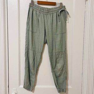 Calvin Klein Linen Pants, Soft Natural Green, US 2